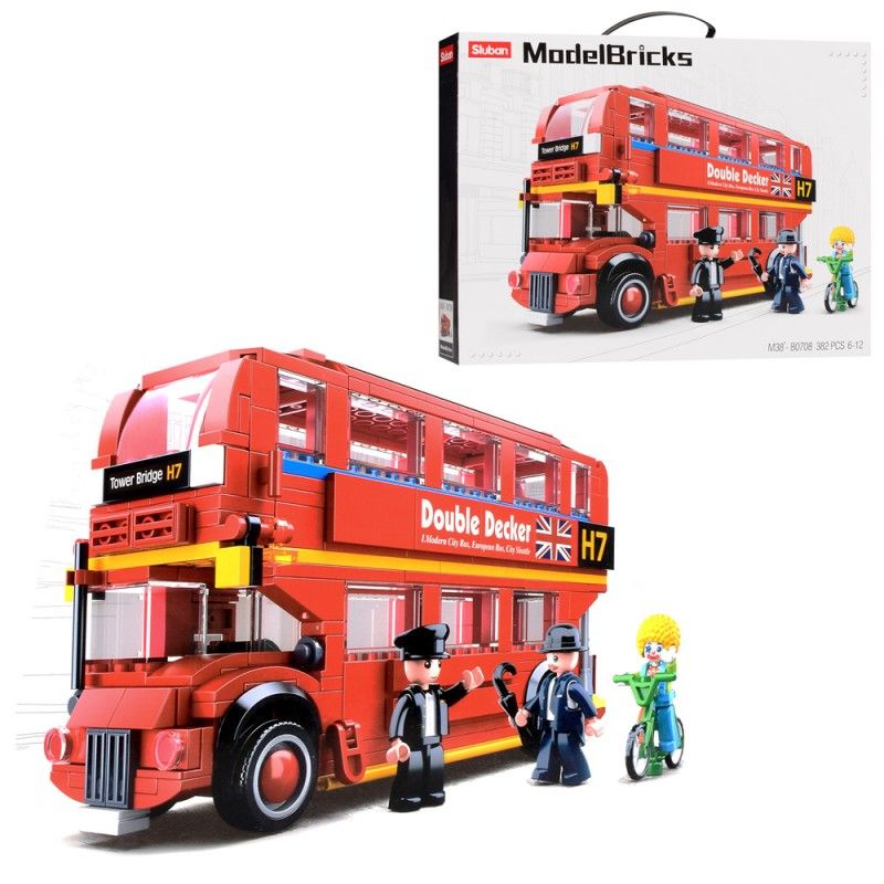 Конструктор SLUBAN M38-B0708 "Model Bricks": Двоповерховий автобус, 382 дет.