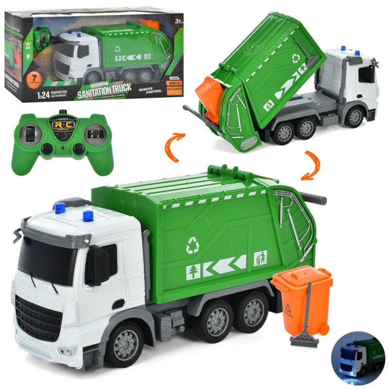 Сміттєвоз HT077 радіокер, акум., 1:24, світло, рух. деталі, гум.колеса, USB