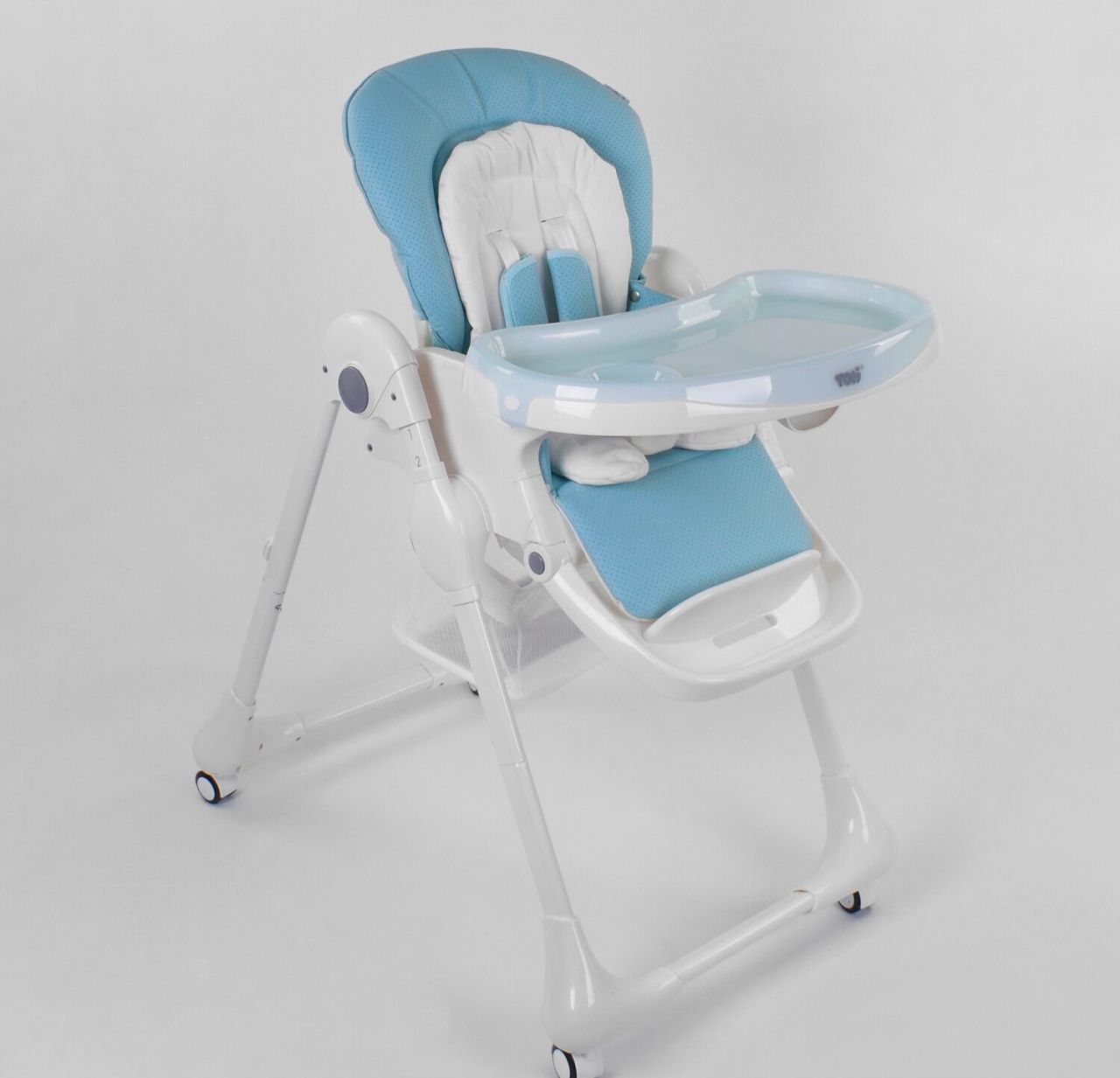 Стільчик для годування Toti W-48406 (1) м'який PU, м'який вкладиш, 4 колеса, знімний столик