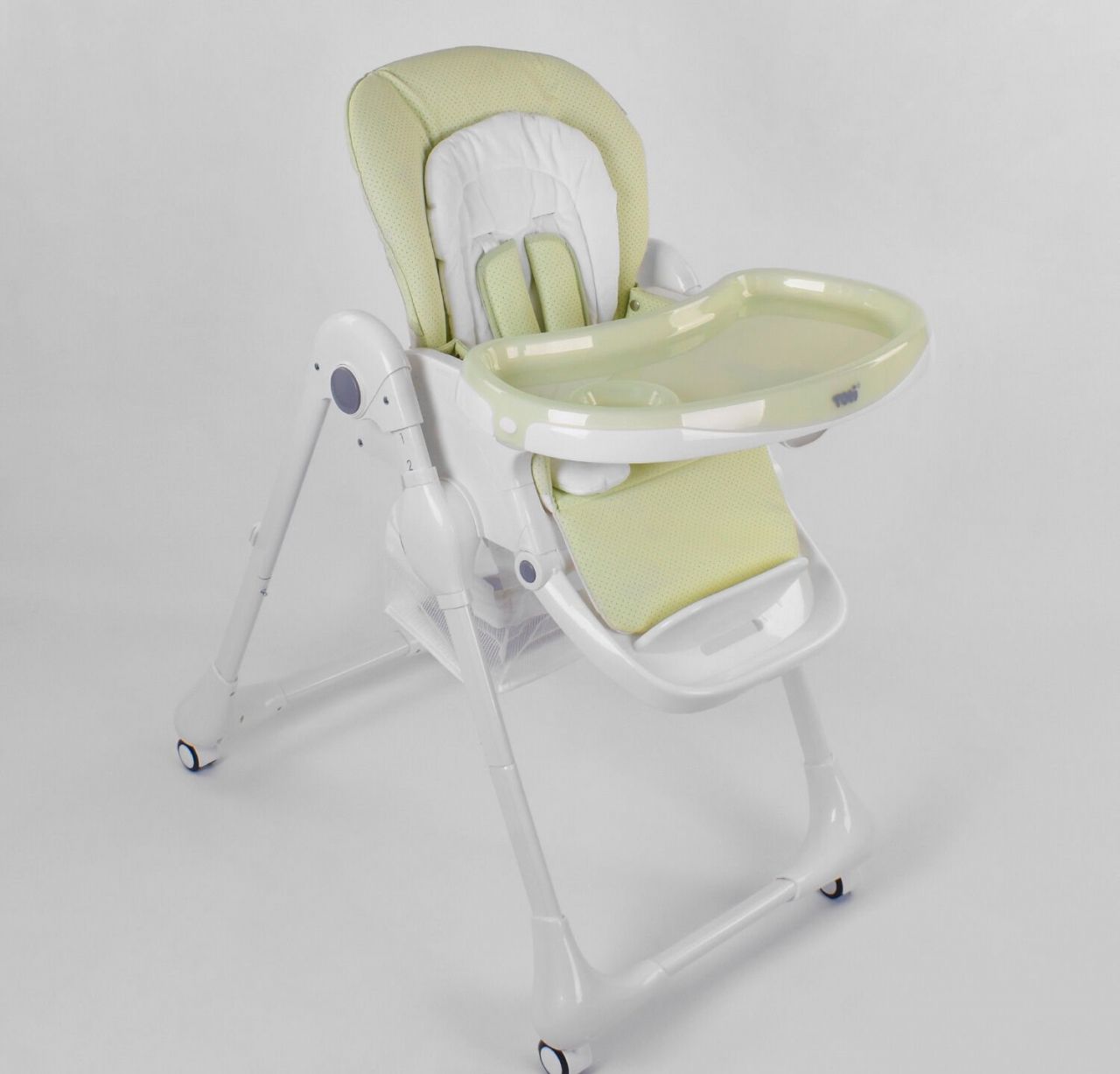 Стільчик для годування Toti W-56077 (1) м'який PU, м'який вкладиш, 4 колеса, знімний столик