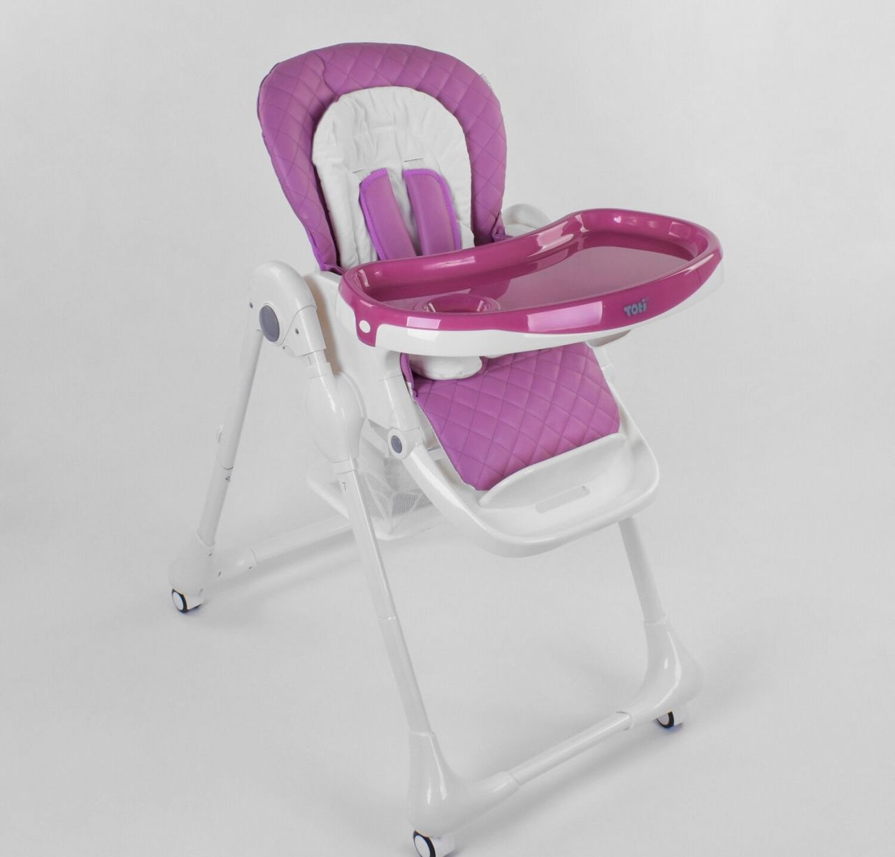 Стільчик для годування Toti W-62005 (1) м'який PU, м'який вкладиш, 4 колеса, знімний столик