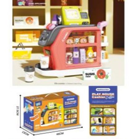 Супермаркет арт. GJJ-H-94 (24шт/2) батар. каса, продукти, аксес, гроші