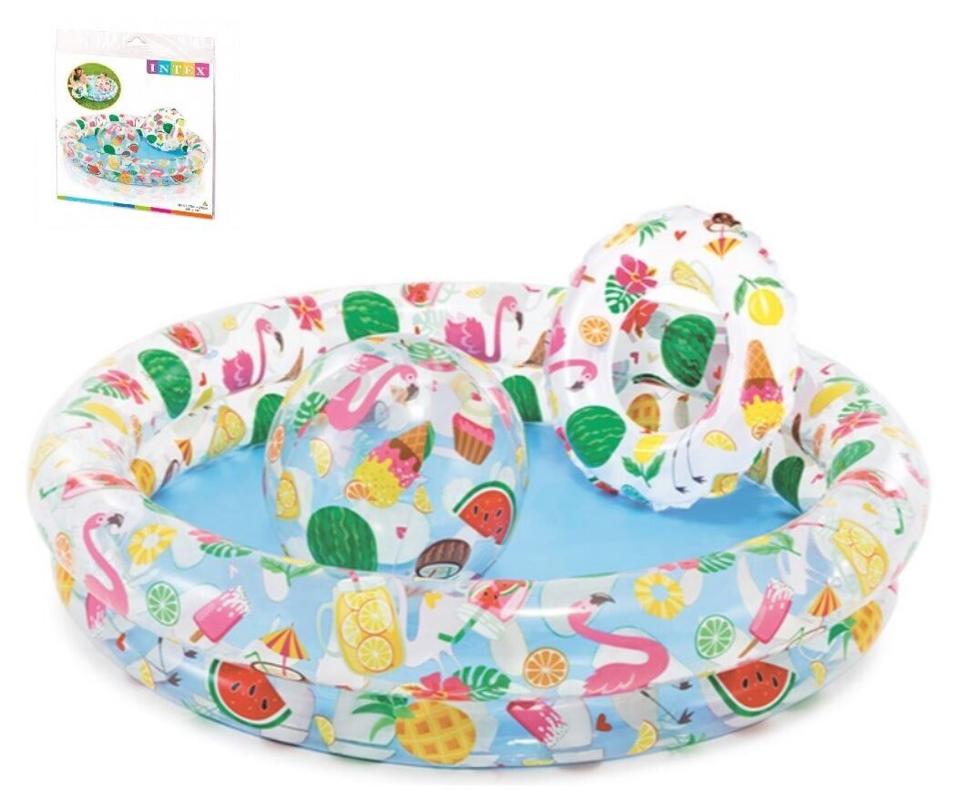 Intex Басейн 59460 NP "Зірки" (12) Коло, дитяче, 2 кільця, кольоровий з набором, розміром 122х25см, 150л