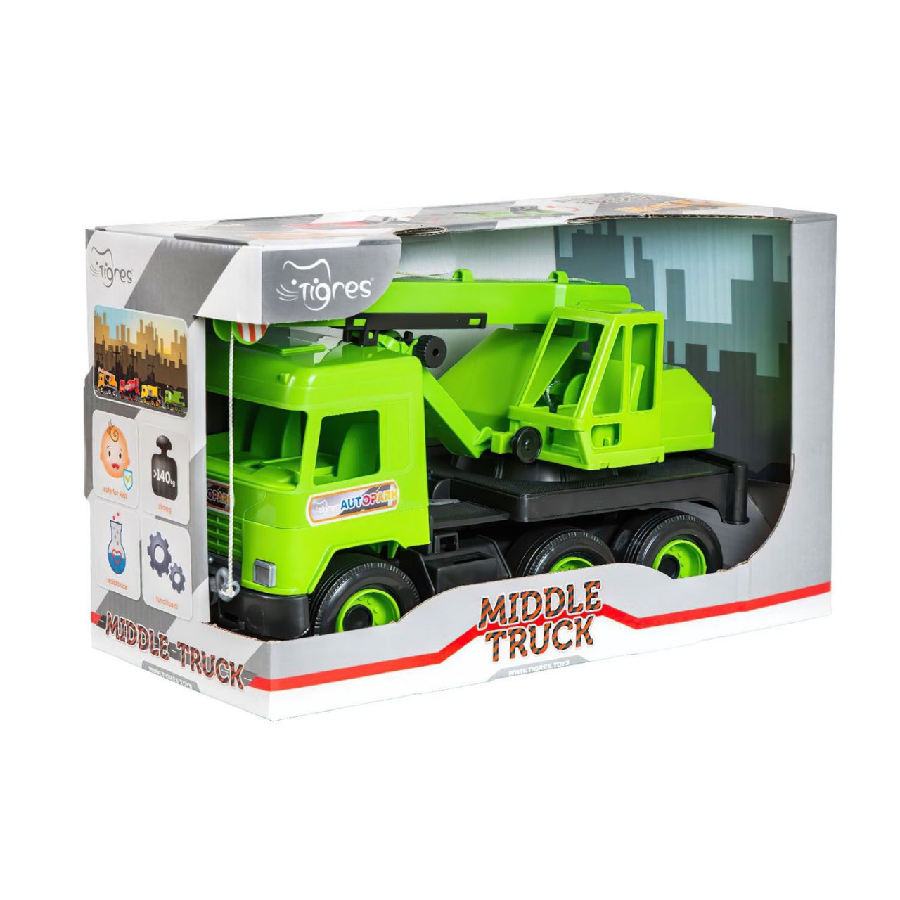 Авто "Middle truck" кран (4) 39483 (св. зелений) 