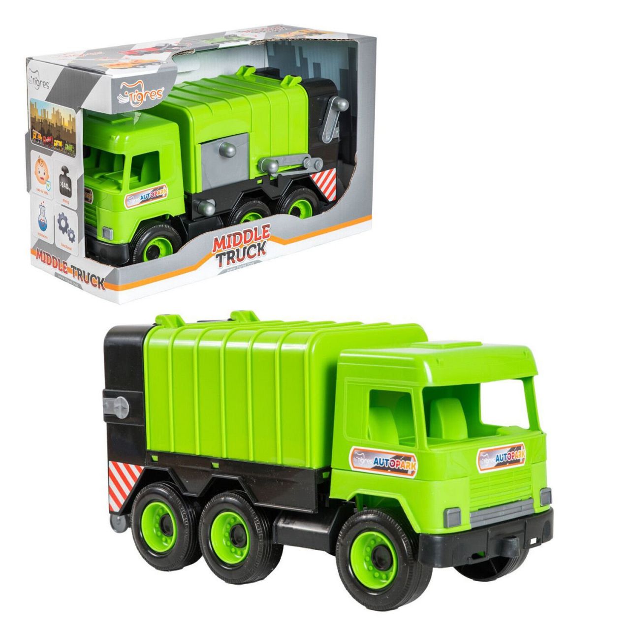 Авто "Middle truck" сміттєвоз (4) 39484 (св. зелений)