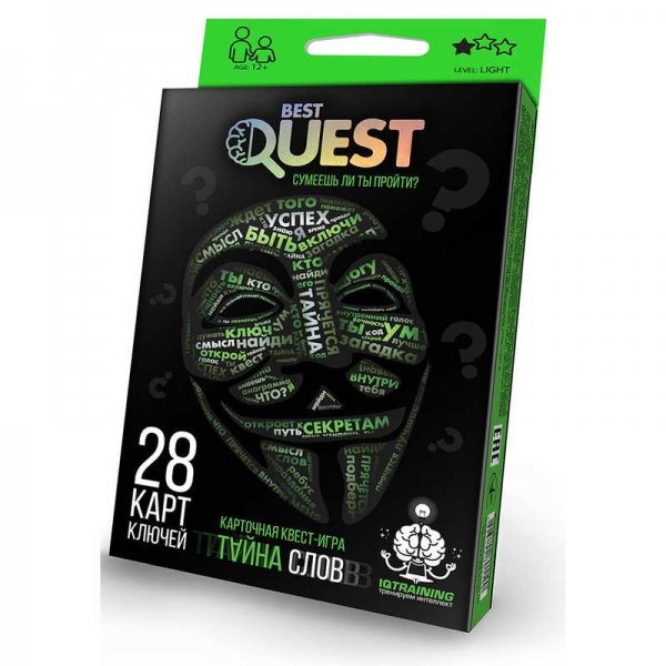 Карточная квест-игра ''Best Quest'' Тайна слов BQ-01-01