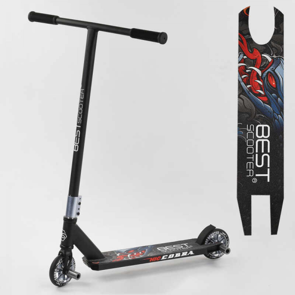 Самокат трюковый Best Scooter CB-00633 (HIC-система, ПЕГИ, алюминиевый диск и дека, колёса PU, d=110мм, ширина руля - 54 см)