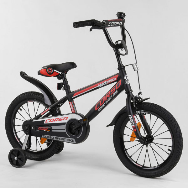 Велосипед 16'' дюймов 2-х колёсный ''CORSO'' ST-16700 (стальная рама, стальные противоударные диски с усиленной спицей)