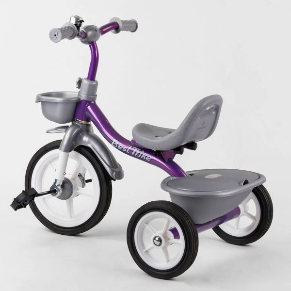 Велосипед 3-х колёсный BS-4298 ''Best Trike'' (резиновые колеса, переднее d=10’’, заднее d=8’’, звоночек, 2 корзины)