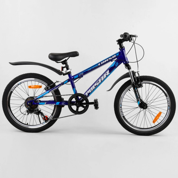 Велосипед Спортивный CORSO «Pulsar» 20'' дюймов 86070 (рама металлическая 11’’, Shinemax 7 скоростей, собран на 75%)