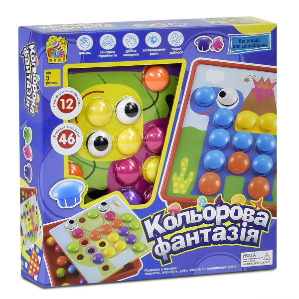 Мозайка 7033 (12 платформ с рисунками, 46 элементов, ''FUN GAME'' в коробке).